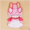 Dog Apparel Swimsuit Colorf Polka Dot Pet Set For Small Dogs Comfortable Beachwear Tank Top Bikini Dress Cats Cute Drop Delivery Hom Dhuov