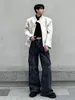 reddachic Heady Industry DecStructed Men Cargo Pants Studded Pocket Patchwork Vintage W Y2Kバギージーンズヒップホップストリートウェア＃