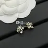 Crystal Diamond Earrings Ear Nails Stylish Women Enkla örhängen Logotypörhängen med Box Birthday Christmas Gift