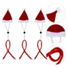 Hundkläder mini Santa Hat Xmas Pet Costume Christmas har halsduk per för Cat Electronic Fleece Decor