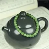 Strand Natural Hetian Jade Bracelet Women's Models Single Circle Jasper String 6mm Round Beads Hand Jewelry For Girlfriends