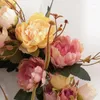 Dekorativa blommor AbSf Simulering Garland Dörrdekoration Artificiell Silk Peony Flower Wreath Wedding Window Layout