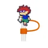 22colors childhood rugrats silicone straw toppers accessories cover charms Reusable Splash Proof drinking dust plug decorative 8mm/10mm straw party