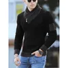 Pull col roulé hommes hiver Fi style vintage pull mâle Slim Fit pulls chauds pulls en laine tricotés épais Top hommes Z8xu #