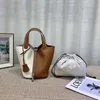 2024 nuovo strato superiore pelle bovina togo color block 18 cesto di verdure fibbia in argento borsa da donna in vera pelle borsa moda secchiello Borse