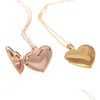 Pendentif Colliers Romantique En Forme De Coeur Ami Cadre Photo Médaillon Collier En Acier Inoxydable Amour Bijoux Couple Saint Valentin Cadeau D Dhz3S