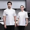 1PC Mężczyźni Kobiety LG Sleved z krótkim rękawem szef kuchni mundurowy Top Restaurant Cake Shop Baker White Working Ubrania mundurowy top f6sc#