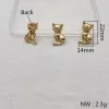 Composants Nouvelle arrivée!22x14mm 50pcs Cumbic Zirconia Cat Shape Charm pour la boucle d'oreille DIY, composante des résultats des accessoires de bijoux