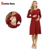 Maternity Dresses Emotion Moms long sleeved maternity clothing patch work breastfeeding maternity dressL2403