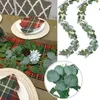 장식용 꽃 실크 유칼립투스 잎 포도 나무 결혼 배경 복도 및 DIY 이벤트 조절 가능한 3 차원 디자인 6 5 피트 길이