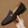 Casual Shoes Women's Genuine Leather Round Toe Slip-on Flats Loafers Metal Decoration Female Top Quality Soft Comfortable Moccasins