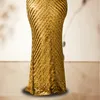 plus size festa de noite dr para mulheres elegante jantar de casamento roupas formais ouro design simples lantejoulas lg dres tamanho grande r68o #