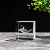 Dekoracyjne figurki 67JE 3D Grawerowane kostki szklane modelu papieru papierowy