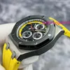 Swiss AP Wrist Watch Royal Oak Offshore Series 26207IO Limited Edition Black And Yellow Mens Transparent Automatic Mechanical Watch 42mm