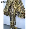 Sexy beach kaftan caftan feel silk rayon fashion print WINYI Maxi womens robes long sukienka Vneck Bohemian dress 240323