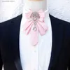 Bow Ties Mens Rhinestone Bow Tie Luxury High-End Business Gifts Dress Collar Flower Men Wedding Accessories Fashion News Bowtie Y240329