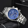 Alle roestvrijstalen stalen heren Watch Japan Quartz Movement Alle wijzerplaat chronomaat polshorloge zilvergoud waterdichte designer horloge Zwitsers casual klok Montre de luxe