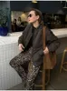 Женские джинсы с леопардовым принтом Брюки-карандаш с высокой талией Y2k Тонкие прямые брюки с гепардом Уличная одежда Винтажная одежда 2024 h8Hh #
