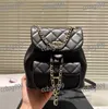 CC Backpack luksusowe klapki kobiety plecak diamentowy kratek skórzany łańcuch Klasyczny ręczny torba na ramię luksusowa torebka walizka 20 cm