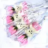 装飾的な花の花輪シングルクマ石鹸花シミュレーションローズブランチ教師用バレンタインデイギフトプロモーションdhfl3のための人工