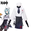 Genshin Impact Cosplay Eula Cosplay Costume Âmbar Cosplay Pizza Hut Garçom Uniforme Adulto Halen Festa de Natal 948L #