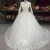 Lace LG Sleeves Muzułmański ślub Dres dla panny młodej 2023 Marokańska kaftanowa suknia balowa aplikacje Bridal Dr vestido de novia niestandardowe v8xv#