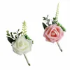 Corsage rose cadeau de mariage frais haut de gamme, revers de mariée marié fr, banquet de mariage dr, photo de fête simulati fr, champag G9ob #