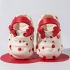 Sommer Baby Jungen Clogs Cartoon Elch Atmungsaktive rutschfeste Polka Dots Mädchen Snadals Kleine kinder schuhe 240321