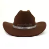 Chapéus de aba larga femininos chapéu de feltro de cowboy ocidental masculino feminino chapéu fedora moda simples fedoras top bonés 2024 novo