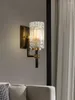 Wall Lamps Brass Crystal Master Bedroom Luxury Chinese Copper Modern Study Bedside Living Room Sconces Lights Decor Fixtures