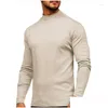 Men'S T-Shirts Mens T Shirts Winter Warm Half High Collar Fashion Thermal Underwear Men Neck Basic T-Shirt Blouse Plover Long Sleeve T Dh6Hv