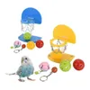 Outros suprimentos de pássaros Parrot Toy Mini Basketball Stands Hoop Pet Toys Periquito Budgie Cockatiel