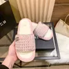 2024 new style shoe chanells Slippers Women's 2023 New Spring Thick Sole Summer High Grade Thick Sole Knitted Sandals Soft Trendy Knitted