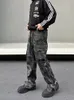 2024 Cyber Y2K Fi Camoue Drawstring Baggy Cargo Jeans Pants For Men Clothes Side Pockets Zipper Tracksuit Lg Trousers A86X#