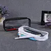 Förvaringspåsar 10 datorer Vitt klara dragkedja Puches Portable PVC Pencil Case Transparent Makeup Bag Office