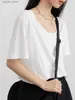 T-shirt Femme Chic Ven coréen lâche col en U basique T-shirt coton à manches courtes haut femmes t-shirts pull solide mode été 2023 femme vêtements 24329