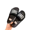 Family b Summer One Line Flat Bottom Slippers Candy Color Letter Outer Wear Anti Slip Beach Sandals for Women