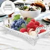 Servis uppsättningar Counter Tray Metal Fruit Plate Candy Lagring Desktop Holder Contain Dekorativ el Dried Fruits