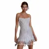 ラインウェディング博士Strapl Sreavel Star Shorm Mini Bridal Gown Tassels Vestidos de Novia Saudi Arabia i8pg＃