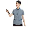 Trabalho roupas de verão Hotel Guest Room Garçom Workwear Manga Curta Feminino Propriedade Limpeza Tia Uniforme J7Sf #