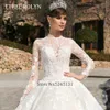 Ethel Rolyn Ball Suknia ślubna Dres dla kobiet 2024 Bride LG Sleeve O-Neck Muzułmańskie aplikacje Suknia ślubna Vestidos de novia i9em#