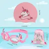 Bonnets de natation Fille Licorne Lunettes de Natation Natacion Anti-buée Lunettes de Natation Bouchon d'oreille en Silicone avec Sac de Rangement pour Enfants de 3 à 12 Ans Bonnet de Bain 240328