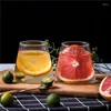 Muggar 300 ml transparent glas mugg sommar kall dricksdessert glass kaffe cocktail juice frukt te cup öl