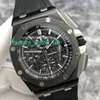 AP Calendar Wrist Watch Royal Oak Offshore Series 2640Ce Black Dial Ceramic Material Red Needle Timing Mekanisk klocka Mens Transparent botten 44mm
