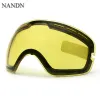 Lunettes NANDN marque Vision nocturne Double couche Anti-buée lunettes de Ski lentille lentilles interchangeables NG3 Original bricolage lunettes de Ski lentille supplémentaire