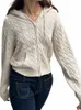 Solid Twist Knitted Cardigan Kobiety jesienne swobodne katę wibrowoprowane sweter w stylu starych topów straży