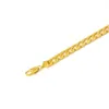Bracelets à maillons pour hommes, 10mm 12mm, bordure solide, or jaune 18 carats, rempli, classique, mode, chaîne de poignet, bijoux 22cm de long, 240J