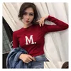 T-shirt Femme Femmes Harajuku Top Manches Longues Col Roulé Style De Mode Coréenne Lettre Imprimé Tees Femme Kawaii Automne Y Drop Delive Dhav2