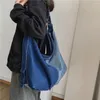 Borse a tracolla moda da donna a tracolla 2024 borsa grande borsa a tracolla in tessuto denim coreano per donna studentessa in tela