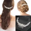 Perles d'eau douce de luxe Sier couleur Tiara peignes à cheveux à la main en cristal femmes accessoires de cheveux de mariage bijoux Fi de mariée 20nB #